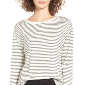 Socialite | Black and White Soft Striped Tee